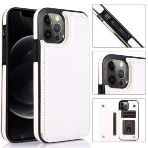 For iPhone 12 Pro Max Shockproof PU + TPU Leather Case with Card Slots & Holder & Photo Frame & Wallet(White) (OEM)