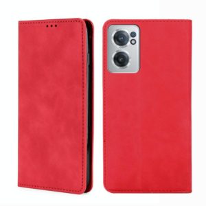 For OnePlus Nord CE 2 5G Skin Feel Magnetic Horizontal Flip Leather Phone Case(Red) (OEM)