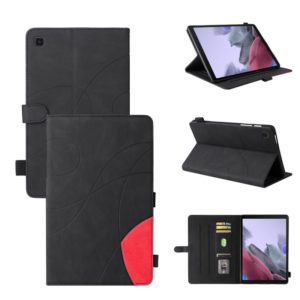 For Samsung Galaxy Tab A7 Lite T225/T220 Dual-color Splicing Horizontal Flip PU Leather Case with Holder & Card Slots(Black) (OEM)
