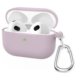 Thicken Silicone Round Bottom Earphone Protective Case with Hook For AirPods 3(Purple) (OEM)