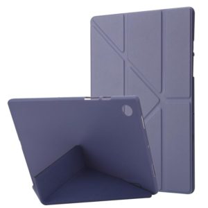 For Samsung Galaxy Tab A8 10.5 2021 Deformation Transparent Acrylic Horizontal Flip PU Leather Tablet Case(Lavender Grey) (OEM)