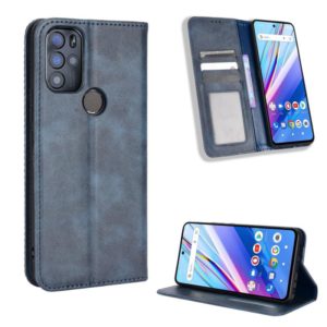 For BLU G91 Pro Magnetic Buckle Retro Texture Leather Phone Case(Blue) (OEM)
