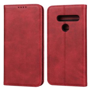 For LG G8 ThinQ Calf Texture Magnetic Horizontal Flip Leather Case with Holder & Card Slots & Wallet(Red) (OEM)
