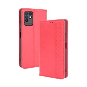 For Infinix Note 10 Magnetic Buckle Retro Crazy Horse Texture Horizontal Flip Leather Case with Holder & Card Slots & Photo Frame(Red) (OEM)
