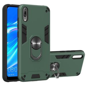 For Huawei Y7 Pro (2019) 2 in 1 Armour Series PC + TPU Protective Case with Ring Holder(Green) (OEM)