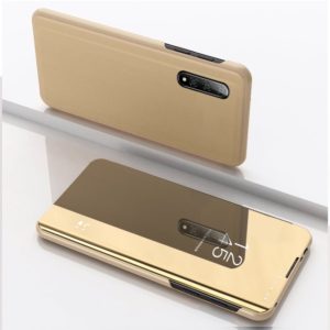 For Xiaomi Mi 10 / 10 Pro Plated Mirror Horizontal Flip Leather Case with Holder(Gold) (OEM)