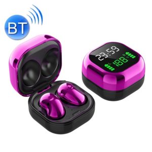 S6 Plus Bluetooth 5.0 TWS Touch Digital Display Mini Clock True Wireless Bluetooth Earphone with Charging Box(Purple) (OEM)