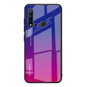 For Huawei Nova 5i / P20 Lite 2019 Gradient Color Glass Case(Red Blue) (OEM)