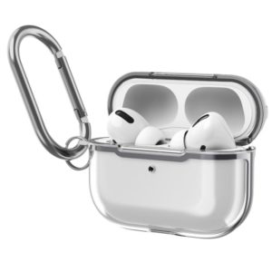 DDEHY668 Electroplated Transparent Silicone + PC Protective Cover For AirPods Pro(Transparent + Black) (OEM)