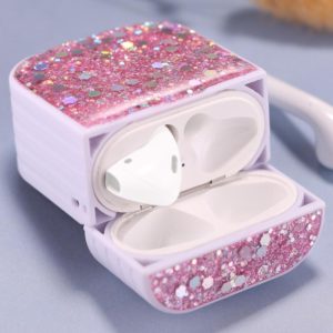 For AirPods 1 / 2 Glitter Sequins Wireless Earphone Protective Case(Pink) (OEM)