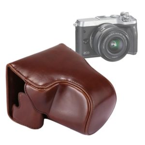 Full Body Camera PU Leather Case Bag with Strap for Canon EOS M6 (Coffee) (OEM)