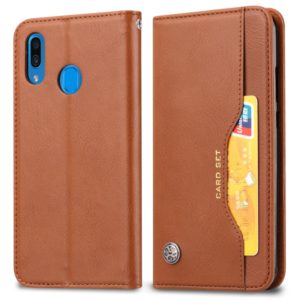 Knead Skin Texture Horizontal Flip Leather Case for Galaxy A20e, with Photo Frame & Holder & Card Slots & Wallet(Brown) (OEM)