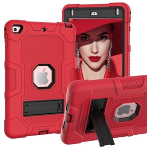Contrast Color Robot Shockproof Silicone + PC Protective Case with Holder For iPad mini 5 / 4(Red Black) (OEM)