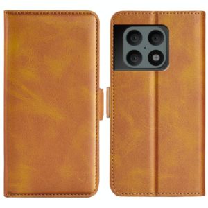 For OnePlus 10 Pro 5G Dual-side Magnetic Buckle Horizontal Flip Leather Case with Holder & Card Slots & Wallet(Yellow) (OEM)