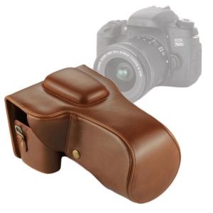 Full Body Camera PU Leather Case Bag for Canon EOS 760D / 750D (18-135mm Lens) (Brown) (OEM)