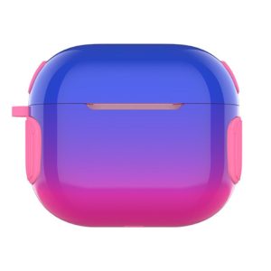 2 in 1 Varnish Colorful PC + TPU Earphone Case For AirPods 3(Blue+Rose Red Gradient) (OEM)