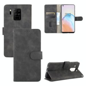 For Oukitel C18 Solid Color Skin Feel Magnetic Buckle Horizontal Flip Calf Texture PU Leather Case with Holder & Card Slots & Wallet(Black) (OEM)