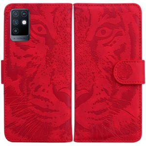 For Infinix Note 10 X693 Tiger Embossing Pattern Horizontal Flip Leather Phone Case(Red) (OEM)