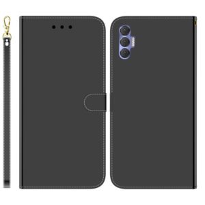 For Tecno Spark 8P Imitated Mirror Surface Horizontal Flip Leather Phone Case(Black) (OEM)
