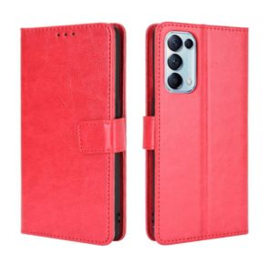 For OPPO Find X3 Lite / Reno5 5G Retro Crazy Horse Texture Horizontal Flip Leather Case with Holder & Card Slots & Lanyard(Red) (OEM)