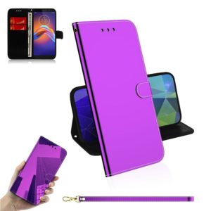For Motorola Moto E6 Play Mirror-like Magnetic Attraction Horizontal Flip Leather Case with Lanyard, Support Holder & Card Slot & Wallet(Purple) (OEM)