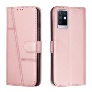 For Infinix Note 10 Stitching Calf Texture Buckle Leather Phone Case(Pink) (OEM)