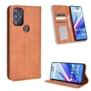 For BLU G91 Pro Magnetic Buckle Retro Texture Leather Phone Case(Brown) (OEM)