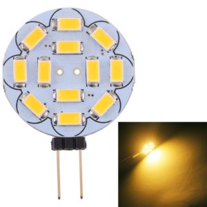 G4 12 LEDs SMD 5730 360LM 2800-3200K Round Shape Stepless Dimming Energy Saving Light Pin Base Lamp Bulb, DC 12V (Warm White) (OEM)