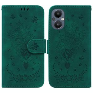 For OnePlus Nord N20 5G Butterfly Rose Embossed Leather Phone Case(Green) (OEM)