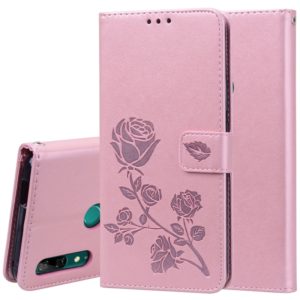 Rose Embossed Horizontal Flip PU Leather Case for Huawei P Smart Z, with Holder & Card Slots & Wallet (Rose Gold) (OEM)