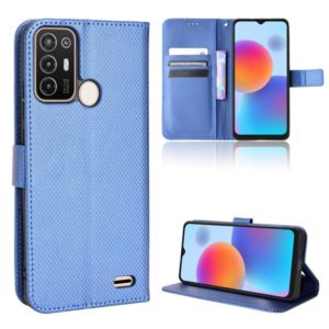For ZTE Blade A52 Diamond Texture Leather Phone Case(Blue) (OEM)