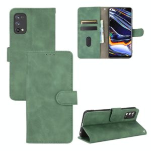 For OPPO Realme 7 Pro Solid Color Skin Feel Magnetic Buckle Horizontal Flip Calf Texture PU Leather Case with Holder & Card Slots & Wallet(Green) (OEM)