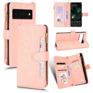 For Google Pixel 6 Pro Litchi Texture Zipper Leather Phone Case(Pink) (OEM)