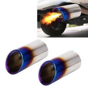 2 PCS Car Styling Stainless Steel Exhaust Tail Muffler Tip Pipe for VW Volkswagen 1.4T Swept Volume(Blue) (OEM)