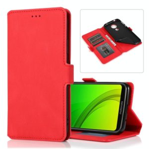 For Motorola Moto G7 Power(EU Version) Retro Magnetic Closing Clasp Horizontal Flip Leather Case with Holder & Card Slots & Photo Frame & Wallet(Red) (OEM)