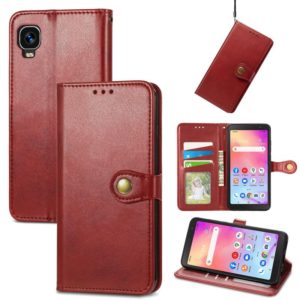 For TCL A509DL / A3 Solid Color Leather Buckle Phone Case(Red) (OEM)