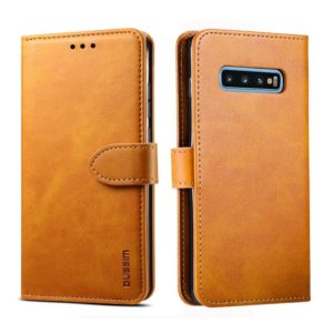 For Galaxy S10 GUSSIM Business Style Horizontal Flip Leather Case with Holder & Card Slots & Wallet(Khaki) (GUSSIM) (OEM)