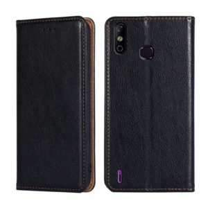 For Infinix Smart 4 X653 Gloss Oil Solid Color Magnetic Leather Phone Case(Black) (OEM)