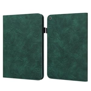 For Amazon Kindle Fire HD 8 2019/2018/2017/2016 Lace Flower Embossing Pattern Horizontal Flip Leather Case with Holder & Card Slots & Wallet & Photo Frame(Green) (OEM)