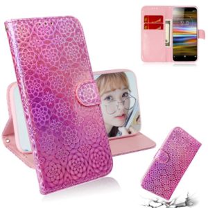 For Sony Xperia L3 Solid Color Colorful Magnetic Buckle Horizontal Flip PU Leather Case with Holder & Card Slots & Wallet & Lanyard(Pink) (OEM)
