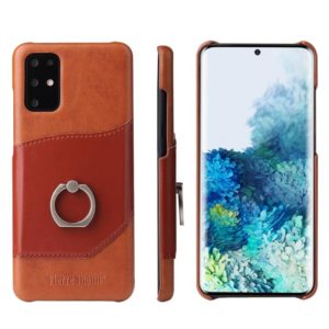 For Galaxy S20+ Fierre Shann Oil Wax Texture Genuine Leather Back Cover Case with 360 Degree Rotation Holder & Card Slot(Brown) (FIERRE SHANN) (OEM)