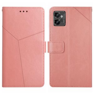 For Motorola Moto G32 HT01 Y-shaped Pattern Flip Leather Phone Case(Pink) (OEM)