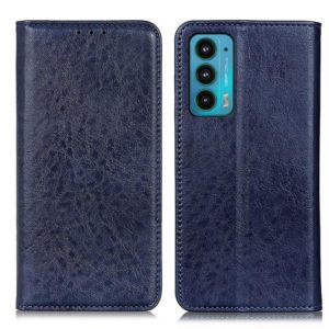 For Motorola Edge 20 Magnetic Crazy Horse Texture Horizontal Flip Leather Case with Holder & Card Slots & Wallet(Blue) (OEM)