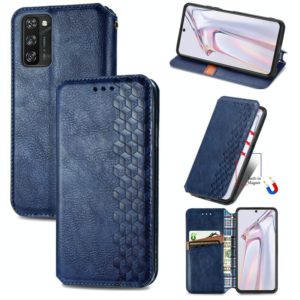 For Blackview A100 Cubic Grid Pressed Horizontal Flip Magnetic PU Leather Case with Holder & Card Slots & Wallet(Blue) (OEM)