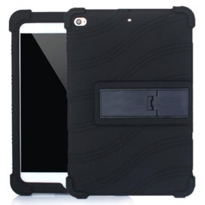 For iPad mini 5 / 4 Tablet PC Silicone Protective Case with Invisible Bracket(Black) (OEM)