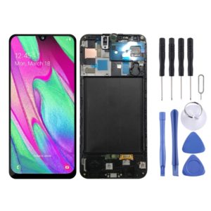 Original LCD Screen with Frame for Galaxy A50 SM-A505F with Digitizer Full Assembly(Black) (OEM)