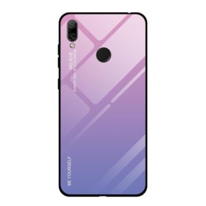 For Huawei Y7 (2019) / / Y7 Prime (2019) Gradient Color Glass Case(Light Purple) (OEM)