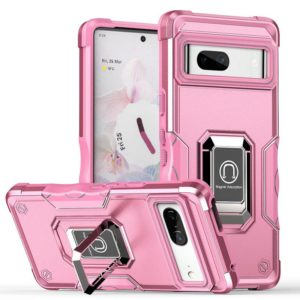 For Google Pixel 7 5G Ring Holder Non-slip Armor Phone Case(Pink) (OEM)