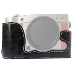1/4 inch Thread PU Leather Camera Half Case Base for FUJIFILM X-A5 / X-A20(Black) (OEM)