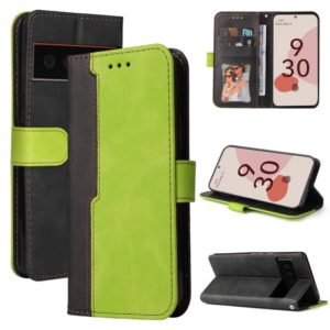 For Google Pixel 6 / Pixel 6 Pro Business Stitching-Color Horizontal Flip PU Leather Case with Holder & Card Slots & Photo Frame(Green) (OEM)